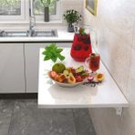 Mdf 90 x 60 cm Duvara Monte Katlanır Masa Mutfak Masası Yemek Masası Çalışma Masası - Beyaz