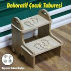 Mdf Basamak Tabure Çocuk Bebek Banyo Wc Lavabo Merdiven Yükseltici Eğitici Kaymaz Taban Montessori