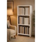 Mdf Kitaplık 3 Gözlü Raflı Çok Amaçlı Ofis Dolabı 104X55x23 Cm