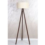 Mdf Lamba Yuvarlak Kumaş Lambader Krem Kahve Ly516