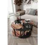 Mdf Yin Yang Unıty Serenıty Orta Sehpa 4 Lü Siyah Ceviz 70 Cm