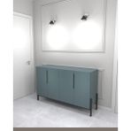 |Mdflam Konsol Antrasit Kapaklı Klasör Dosya Dolabı Metal Ayaklı Tv Ünitesi Büfe Dresuar 142 x 38 x 85H cm - Yeşil