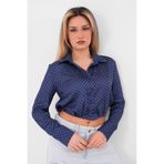 Mdg Tekstil T8010 Puantiyeli Crop Saten Gömlek