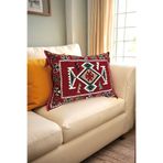 mdhomecarpet Şark köşesi Desenli Dekoratif Halı kilim Kaplamalı Şişme Kırlent 42x60 - Otantik Ev Dekorasyonu