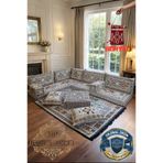 mdhomecarpet Şark Köşesi Minder Takımı Kilimli Orta Masalı | Yıkanabilir Fermuarlı Çökmez Sünger Set