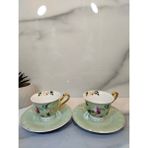 MDK Life Vanilla New Bone China kahve Fincanı 2 Kişilik Açık Yeşil - 1 Adet - 100 ml