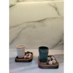 mdklife 2 li ahşap Deer Espresso Fincan Seti - 2 Adet - 115 ml