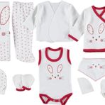 Mdrandy 10 Lu Kulaklı Rabbit Lüx Set Zıbın Seti Hastane Çıkışı %100 Pamuklu