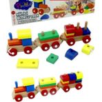 Mdrandy Playwood Oyuncak Ahşap Tren Bultak Tren Geometrik - Çok Renkli