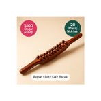 MDS Profesyonel Ahşap Gua Sha Roller – 20 Masaj Noktalı Kas Gevşetme Aleti, Anti‑Selülit & Lenf Masajı