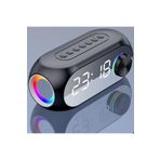 MDS RGB LED Işıklı Bluetooth Hoparlör Dijital Alarm Saat FM Radyo MP3 Destekli Şarjlı