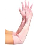 MDSTYLE Kadınlar için Uzun Opera Eldivenleri - 20'li Yıllar Parti Kostümü - Dirsek Uzunluğu Çay Partisi Saten Eldiven - Prenses Aksesuarları, Pembe, Tek Beden