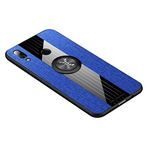 MDYHMC YXCY AYD Huawei nova 3e Dikiş Bezi Textue Darbeye Dayanıklı TPU Koruyucu Kılıf Yüzük Tutuculu (Siyah) (Renk: Mavi)