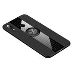 MDYHMC YXCY AYD Huawei Nova 3e için Dikiş Bezi Dokusu Darbeye Dayanıklı TPU Koruyucu Kılıf Yüzük Tutuculu (siyah) (Renk: Siyah)
