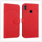 MDYHMC YXCY AYDD Huawei Y7 2019 için Baskılı Baskı Deseni Yatay Flip PU Deri Kılıf Tutucu & Kart Yuvaları & Cüzdan & Kordonlu (Renk: Kırmızı)