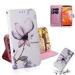 MDYHMC YXCY AYDD Manolya Çiçek Desenli Renkli Çizim Yatay Flip Deri Kılıf Nokia 3.1 Plus için, Tutucu ve Kart Yuvaları ve Cüzdanlı