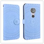 MDYHMC YXCY AYS Motorola Moto E5 Play için Baskılı Baskı Desenli Yatay Flip PU Deri Kılıf Tutucu & Kart Yuvaları & Cüzdan & ve Kordonlu (Gri) (Renk: Mavi)