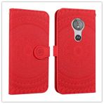 MDYHMC YXCY AYS Motorola Moto E5 Play için Baskılı Baskı Desenli Yatay Flip PU Deri Kılıf Tutuculu, Kart Yuvalı ve Cüzdan ve Kordonlu (Gri) (Renk: Kırmızı)