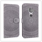 MDYHMC YXCY AYS Motorola Moto G7 Play için Baskılı Baskı Desenli Yatay Flip PU Deri Kılıf Tutuculu, Kart Yuvalı ve Cüzdan ve Kordonlu (Gri) (Renk: Gri)