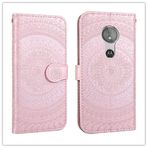 MDYHMC YXCY AYS Motorola Moto G7 Play için Baskılı Baskı Desenli Yatay Flip PU Deri Kılıf Tutuculu, Kart Yuvalı ve Cüzdan ve Kordonlu (Gri) (Renk: Pembe)