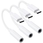 MDZBG USB-C - 3,5 mm Kulaklık Jak Adaptörü, 3 Paket USB C - Aux Ses Dongle Kablo Kablosu iPhone 15 16 Serisi, iPad Pro, Galaxy S23/S22 Ultra Kulaklık Adaptörü ile Uyumlu