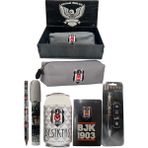 Me Çanta Beşiktaş Orjinal Lisanslı Beyaz Kutu Kalemtraş Ahşap Kutulu 6'lı Kırtasiye Seti - Gri