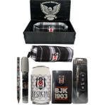 Me Çanta Beşiktaş Orjinal Lisanslı Beyaz Kutu Kalemtraş Ahşap Kutulu 6'lı Kırtasiye Seti - Siyah - Gri