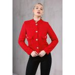 Me & Me Tüvit Dik Yaka Ceket - S - Kırmızı