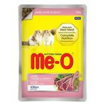 Me-O 80 gr Kitten Kuzu Etli Soslu ve Parça Etli Yaş Yavru Kedi Maması