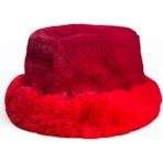 Me-Vo Kadın Düz Kırmızı Renkli Peluş Bucket Kova Şapka - Standart