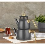 Mea Concept Monde Emaye Gri Çaydanlık Takımı