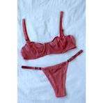 Mean Girl Lingerie Tül Transparan Bralet Iç Çamaşır Takımı - Somon - 80