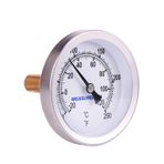 MEASUREMAN Sıcak Su Bi-Metal Termometre, 2-1/2" Kadran, 1-3/4" Kurşunsuz Pirinç Gövde, Aralık 0-250 derece F/-20-120 derece C,%2 Hassasiyet, Ayarlanabilir, 1/2" NPT Arka Montaj