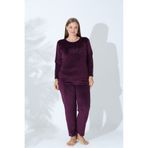 MEBA Kadın Büyük Beden Kadife Kışlık Pijama Takımı