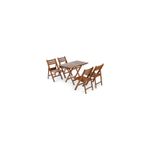 mebel stil İspanya Takım (Masa 70x120) - Katlanır, Ahşap Bahçe, Teras, Balkon Takım