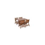 mebel stil London Takım (Masa 80x120) - Katlanır, Ahşap Bahçe, Teras, Balkon Takım
