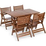 Mebel Stil London Takım (Masa 80X140) - Katlanır, Ahşap Bahçe, Teras, Balkon Takım - Ceviz