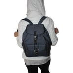 Mebes Denim Kumaş Kadın Sırt Çantası 3 Cepli Lacivert-Siyah Detaylı ÇNT3CEPKOTMK-003