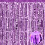 Mebiornt 3 Paket Açık Mor Folyo Saçaklı Perde Zemin, 3,28 ft x 9,8 Ft Metalik Tinsel Folyo Saçaklı Flama Perdeleri Fotoğraf Kabini, Cadılar Bayramı, Noel Günü, Düğün, Yeni Yıl Partisi Dekorasyonu için