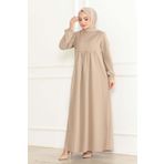 Mec Fashion Önden Büzgülü Rahat Elbise