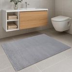 MEC Home Gri Peluş Banyo Paspası | Kaymaz Tabanlı, Yumuşak Doku | Makinede Yıkanabilir | 4 Farklı Ölçü Seçeneği (40x60 cm)