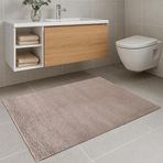 MEC Home Kahverengi (Vizon) Banyo Paspası | Peluş Kaymaz Tabanlı | Yumuşak ve Kalın Doku | 4 Ölçü | Makinede Yıkanabilir (40x60 cm)