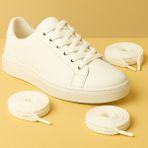 Mece Spor Ayakkabı Bağcık Elastik Beyaz Düz Spor Bağcık – Sneaker ve Günlük Ayakkabı Uyumlu 120CM