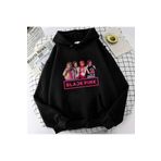 MECH BUTİK Blackpink Fotoğraf Baskılı Siyah Kapüşonlu Sweatshirt Hoodie
