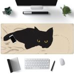 Mechanical Cattle Sevimli Kedi Klavye Pedi Masa Matı Kedi Mouse Pad XL Masa Anime Mat Masa Dekoru için Büyük Oyun Mouse Pad Dizüstü Bilgisayar Masası Ev Ofis Dikişli Eges 80 x 30 cm