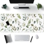 Mechanical Cattle Yeşil Mouse Pad Boho Masa Matı, Benekli Dokulu Yeşiller Havalı Estetik Mouse Pad Kadınlar için Masa Aksesuarları Ofis Dekoru Mousepad Klavye Pedi, Dikişli Kenarları ile Kaymaz Kauçuk Taban 70 x 45 cm