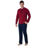 Mecit 2904 Bordo%100 Pamuk Erkek Büyük Beden Pijama Takımı