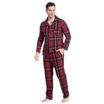 Mecit 2950 Kırmızı Ekoseli Büyük Beden Kışlık Erkek Pijama Takımı Kırmızı 4XL