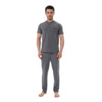 Mecit 2981 Füme Büyük Beden Kısa Kollu Erkek Pijama Takımı