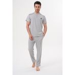 Mecit 2981 Gri Büyük Beden Kısa Kollu Erkek Pijama Takımı